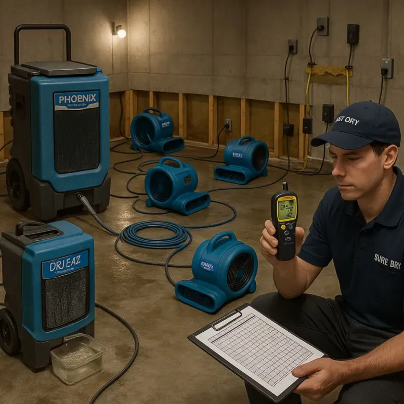 Structural Drying and Dehumidification process in Urbancrest, OH